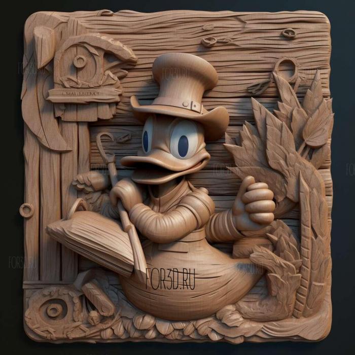 Donald Duck 2 stl model for CNC